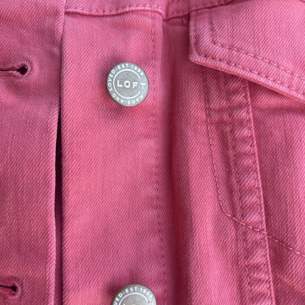 Loft faded red jean jacket women size medium - Picture 3 of 7